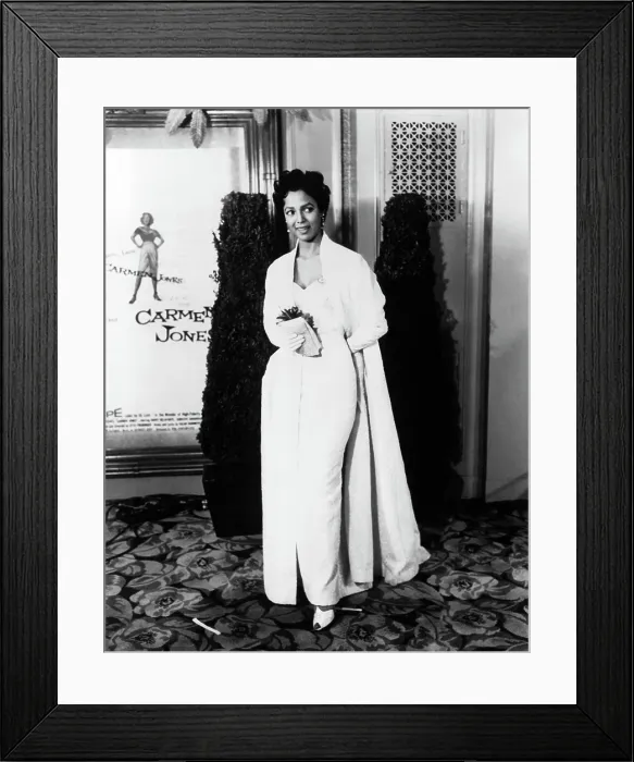 Framed Print : Dorothy Dandridge at premiere of CARMEN JONES in New York, 1954