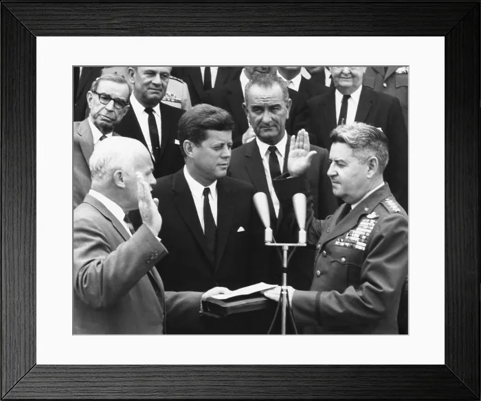 Framed Print : General Curtis LeMay (right) is sworn in as Air Force Chief of Staff, June 30, 1961