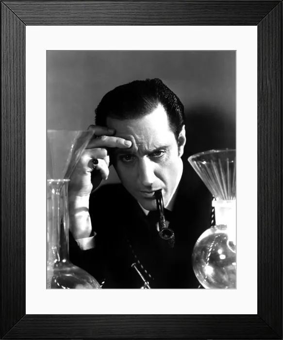 Framed Print : THE HOUND OF THE BASKERVILLES, Basil Rathbone, 1939, TM and Copyright (c) 20th Century-Fox Film Corp. All Rights Reserved Framed Print : THE HOUND OF THE BASKERVILLES, Basil Rathbone, 1939, TM and Copyright (c) 20th Century-Fox Film Corp. All Rights Reserved