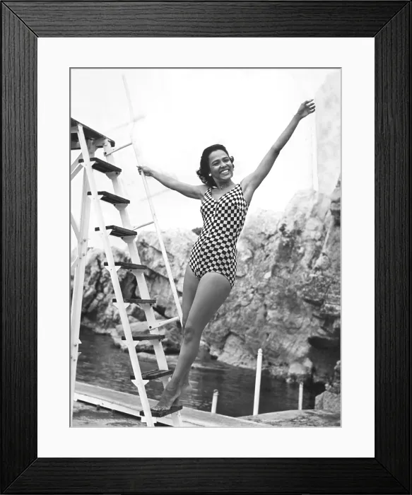 Framed Print : Dorothy Dandridge prepares for a swim in the Mediterranean at Cap D'Antibes, France, 5 / 1 / 57