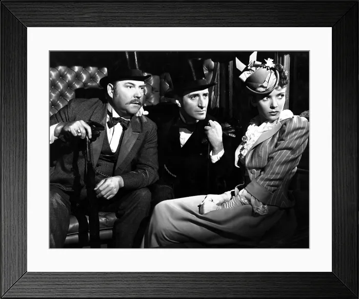 Framed Print : THE ADVENTURES OF SHERLOCK HOLMES, Nigel Bruce, Basil Rathbone, Ida Lupino, 1939, TM & Copyright (c) 20th Century Fox Film Corp. All rights reserved