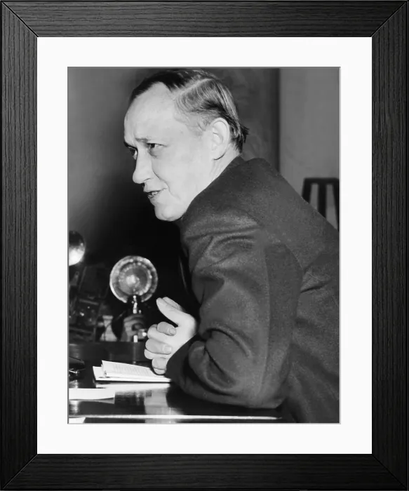 Framed Print : Harry Hopkins testified to the Senate Commerce Committee on Jan. 11, 1939. FDR's nominee for Sec