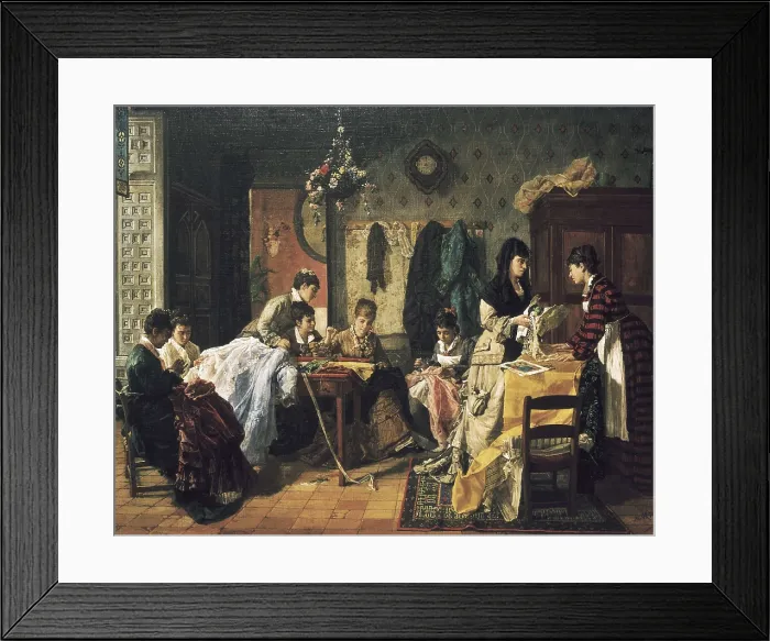 Framed Print : GARCIA GARCIA, Manuel, also called 'el Hispaleto' (1836-1898). Dressmaker's workroom. Oil on canvas. AISA / Everett Collection**US SALES ONLY**