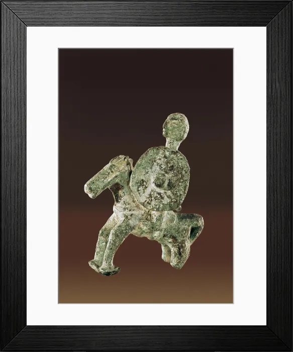 Framed Print : Iberian Horseman with a shield. 4th-2nd c. BC. Iberian art. Sculpture on bronze. SPAIN. Barcelona. Archaeology Museum of Catalonia. Proc: SPAIN. Santo ngel Framed Print : Iberian Horseman with a shield. 4th-2nd c. BC. Iberian art. Sculpture on bronze. SPAIN. Barcelona. Archaeology Museum of Catalonia. Proc: SPAIN. Santo ngel