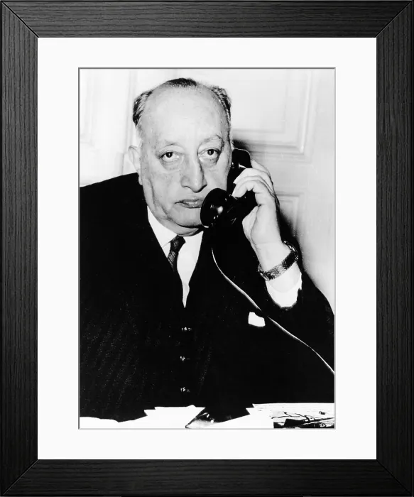 Framed Print : 1967 Nobel laureate for literature, Guatemalan poet Miguel Angel Asturias receives congratulations. Oct. 1967 (CSU_2015_7_434)