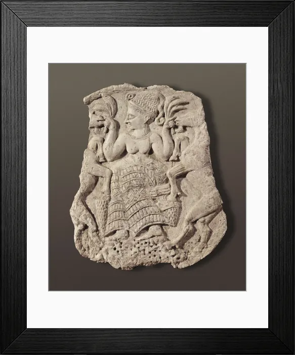 Framed Print : Mistress of the animals. 1st half 12th c. BC. End of the Bronze Age. Bronze Age. Relief. FRANCE. Paris. Louvre Museum. Proc: SYRIA. Latakia. Minet el-Beida Necropolis Framed Print : Mistress of the animals. 1st half 12th c. BC. End of the Bronze Age. Bronze Age. Relief. FRANCE. Paris. Louvre Museum. Proc: SYRIA. Latakia. Minet el-Beida Necropolis