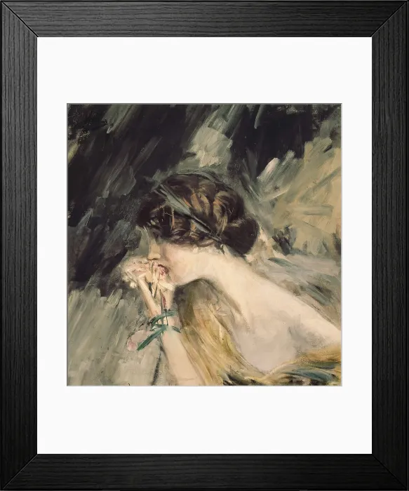 Framed Print : BOLDINI, Giovanni (1842-1931). Jeanne. end 19th-beg. 20th c. Impressionism. Oil on canvas. ITALY. Milan. Galleria d'Arte Moderna (Gallery of Modern Art)