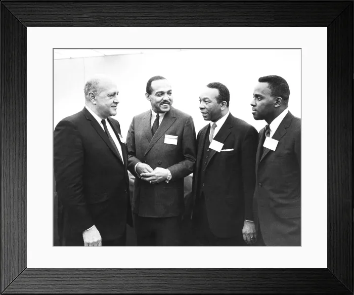Framed Print : Three African-American mayors with Housing and Urban to Development Secretary, Robert Weaver. Dec. 1, 1967