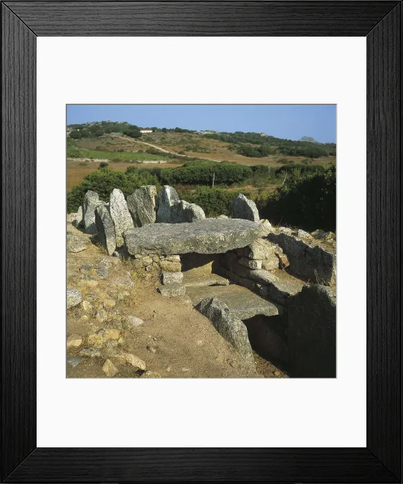 Framed Print : ITALY. SARDINIA. SASSARI. Arzachena. Dolmen known as Tomb of Giants, in the necropolis of Li Muri. Bronze Age. Nuraghic Culture. AISA / Everett Collection**US SALES ONLY** Framed Print : ITALY. SARDINIA. SASSARI. Arzachena. Dolmen known as Tomb of Giants, in the necropolis of Li Muri. Bronze Age. Nuraghic Culture. AISA / Everett Collection**US SALES ONLY**