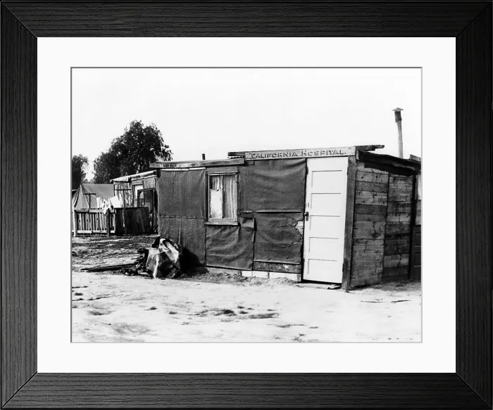 Framed Print : Los Angeles Hooverville'. Shanties at Alameda and 85th street house over 100 men, women and children. The settlement even has a hospital. March 1932 Framed Print : Los Angeles Hooverville'. Shanties at Alameda and 85th street house over 100 men, women and children. The settlement even has a hospital. March 1932