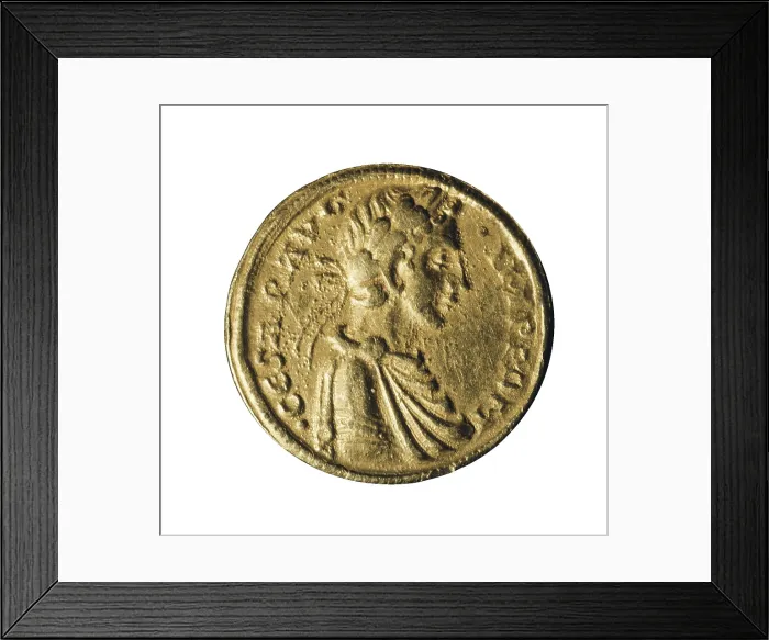 Framed Print : Coin with the effigy of Frederick II of Hohenstaufen. Coin. AISA / Everett Collection**US SALES ONLY**