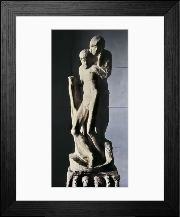 Framed Print : Michelangelo (1475-1564). Rondanini Piet. 1555-1564. ITALY. Milan. Sforzesco Palace. Renaissance art. Cinquecento. Sculpture on marble. AISA / Everett Collection**US SALES ONLY**