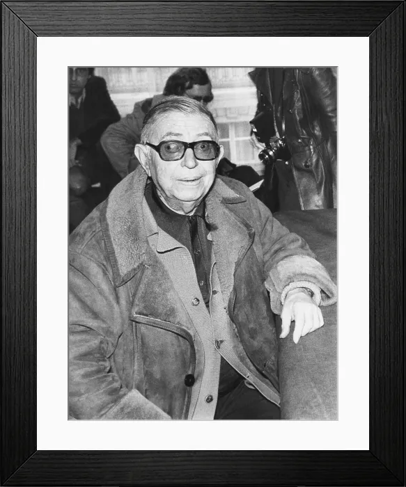Framed Print : Jean Paul Sartre at a press conference in Paris, on Dec. 10, 1974 Framed Print : Jean Paul Sartre at a press conference in Paris, on Dec. 10, 1974
