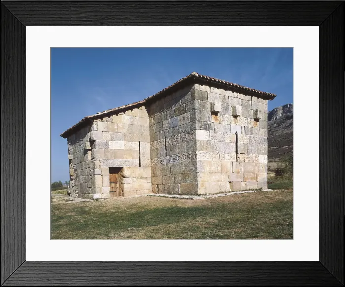 Framed Print : Church of Saint Mary. 7th c. SPAIN. Mambrillas de Lara. Quintanilla de las Vias. Church of Santa Mara. Western faade. Visigothic art. Architecture