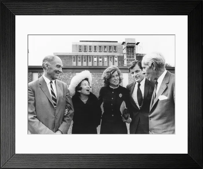 Framed Print : Kennedy family at Waltham Massachusetts for dedication of the Eunice Kennedy Shriver Institute. Oct. 14, 1970 Framed Print : Kennedy family at Waltham Massachusetts for dedication of the Eunice Kennedy Shriver Institute. Oct. 14, 1970