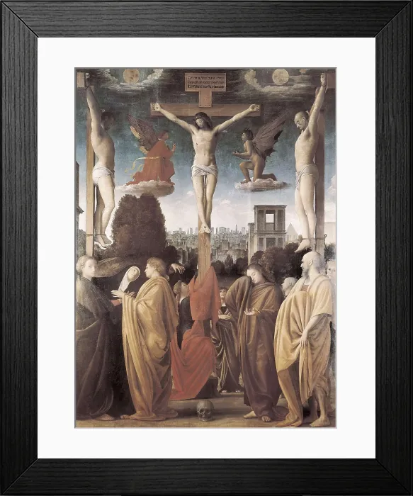 Framed Print : BRAMANTINO, Bartolomeo Guardi, also called (1450-1536). Crucifixion. ca. 1515. Renaissance art. Oil on canvas. ITALY. Milan. Pinacotheca of Brera Framed Print : BRAMANTINO, Bartolomeo Guardi, also called (1450-1536). Crucifixion. ca. 1515. Renaissance art. Oil on canvas. ITALY. Milan. Pinacotheca of Brera