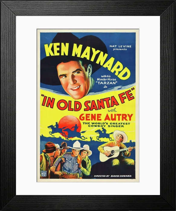 Framed Print : IN OLD SANTA FE, Ken Maynard (top), Gene Autry (bottom right), 1934 Framed Print : IN OLD SANTA FE, Ken Maynard (top), Gene Autry (bottom right), 1934