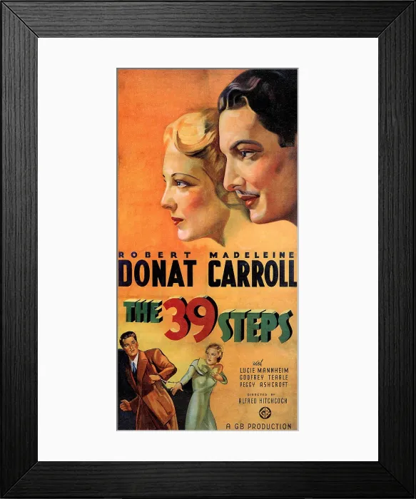 Framed Print : THE 39 STEPS, Madeleine Carroll, Robert Donat, 1935