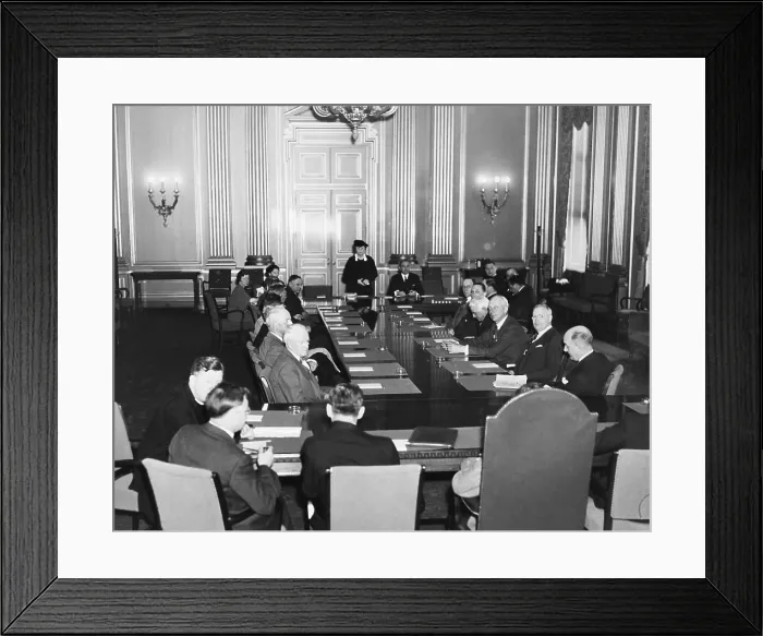 Framed Print : Secretary of Labor Frances Perkins addressing leaders of Labor and Industry Conference. Washington, D.C. May 4, 1937
