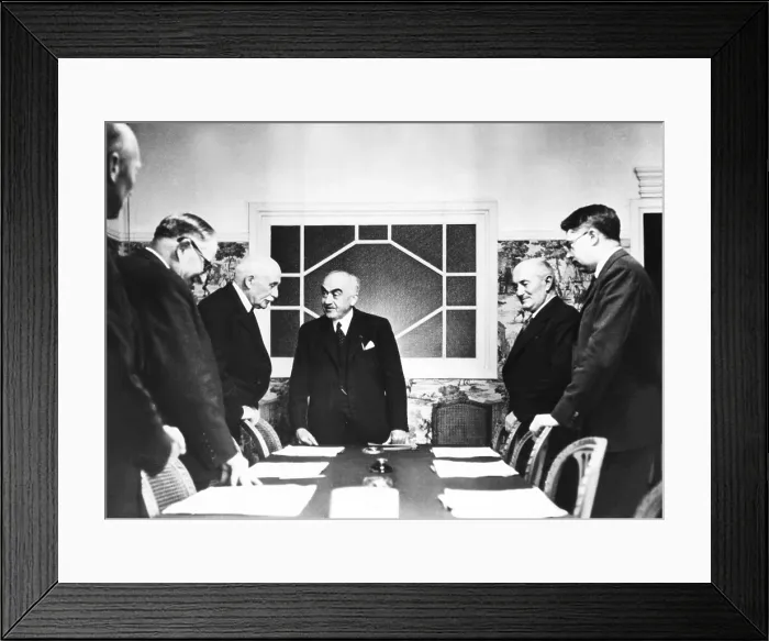 Framed Print : Vichy Cabinet discussing a report by Admiral Darlan, Vichy Foreign Minister. May 31, 1941 Framed Print : Vichy Cabinet discussing a report by Admiral Darlan, Vichy Foreign Minister. May 31, 1941