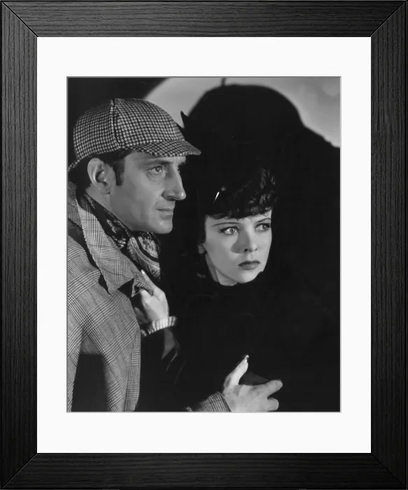 Framed Print : THE ADVENTURES OF SHERLOCK HOLMES, from left: Basil Rathbone, Ida Lupino, 1939, TM & Copyright 20th Century Fox Film Corp. / courtesy Everett Collection