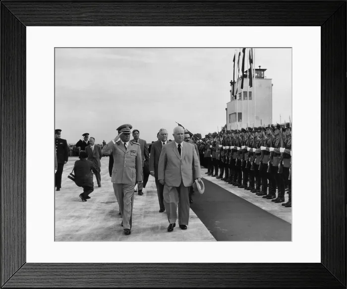 Framed Print : Nikita Khrushchev walks with Josip Tito, Yugoslav Communist leader in Belgrade, June 1955 Framed Print : Nikita Khrushchev walks with Josip Tito, Yugoslav Communist leader in Belgrade, June 1955