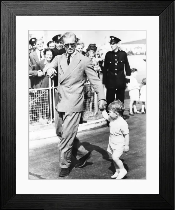 Framed Print : Prince Philip and his son Prince Charles, at London Airport. January 2, 1952. (CSU_2015_9_1083)
