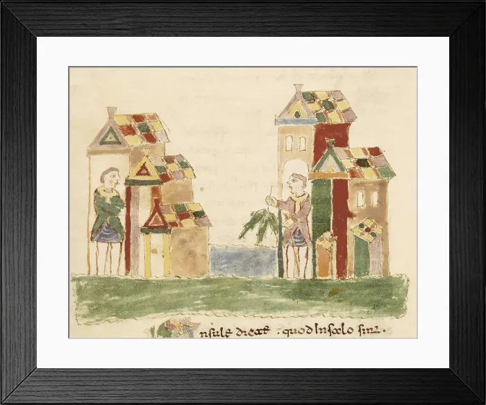 Framed Print : RABANUS, Maurus (c. 780 - 856). De Universo (s. IX). Fish seller. Romanesque edition from the Carolingian original manuscipt. Romanesque art. Miniature Painting. ITALY. Cassino Framed Print : RABANUS, Maurus (c. 780 - 856). De Universo (s. IX). Fish seller. Romanesque edition from the Carolingian original manuscipt. Romanesque art. Miniature Painting. ITALY. Cassino