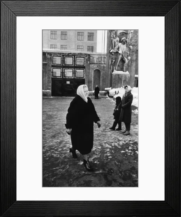 Framed Print : Nina Khrushchev, wife of the Soviet leader, after voting in the district elections, Moscow. April 18, 1963