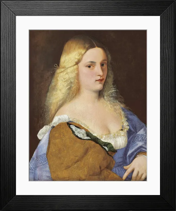 Framed Print : TTITIA, Tiziano Vecello, also called (1490-1576). Violante (La Bella Gatta). 1515 - 1518. Renaissance art. Cinquecento. Venetian school. Oil on canvas. AUSTRIA. Vienna