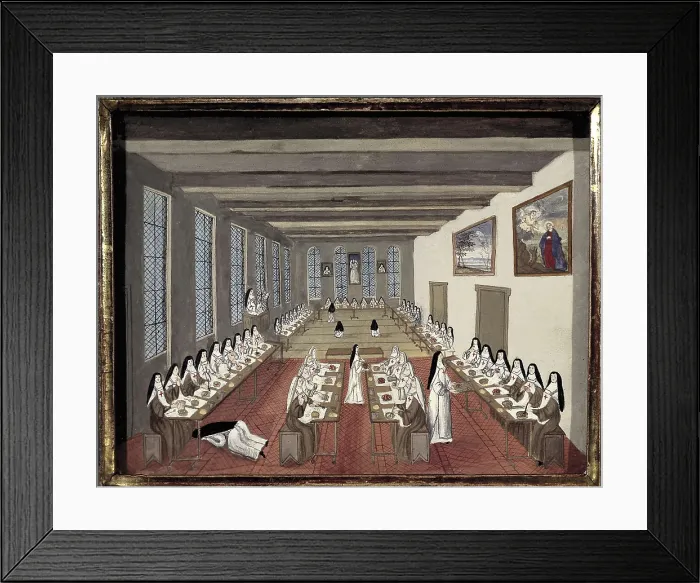 Framed Print : COCHIN, Louise Madeleine (1686-1767). The Abbey of Port Royal des Champs. View of the Refectory. ca. 1709 - 1710. Engraving. FRANCE. Versailles. National Museum of Versailles Framed Print : COCHIN, Louise Madeleine (1686-1767). The Abbey of Port Royal des Champs. View of the Refectory. ca. 1709 - 1710. Engraving. FRANCE. Versailles. National Museum of Versailles