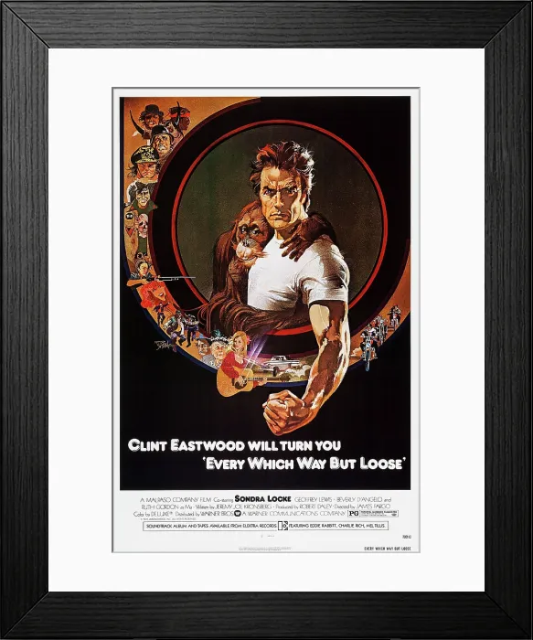 Framed Print : EVERY WHICH WAY BUT LOOSE, US poster, Clint Eastwood, 1978. Warner Bros. / courtesy Everett Collection