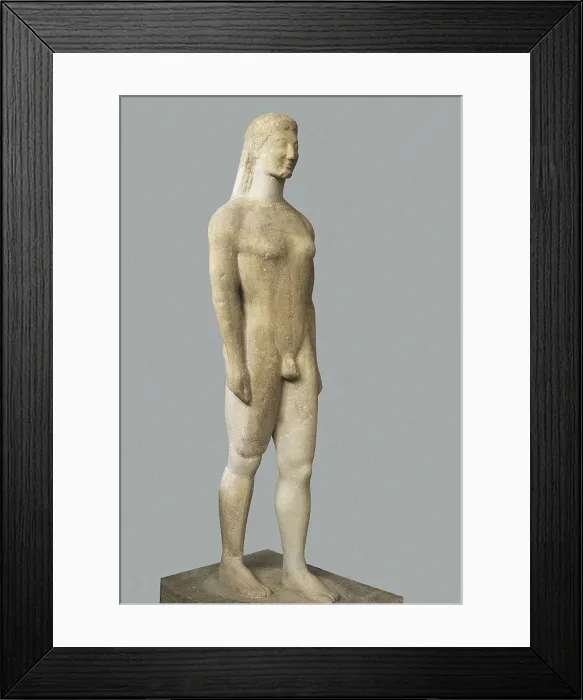 Framed Print : Melos Kouros. ca. 550 BC. Archaic Greek art. Sculpture on marble. GREECE. Athens. National Museum of Archaeology. AISA / Everett Collection**US SALES ONLY**