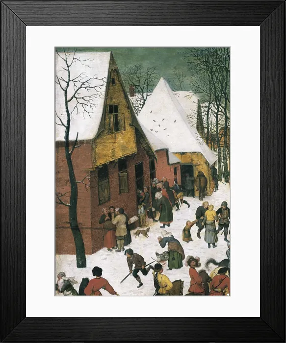 Framed Print : Breugel, Pieter, The Elder, called 'Peasant Bruegel' (1525-1569). Massacre of the Innocents. 1560s. Left-hand upper detail depicting some houses Framed Print : Breugel, Pieter, The Elder, called 'Peasant Bruegel' (1525-1569). Massacre of the Innocents. 1560s. Left-hand upper detail depicting some houses