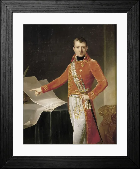Framed Print : GIRODET-TRIOSON, Anne Louis Girodet de Roucy, called (1767-1824). Napoleon Bonaparte as First Consul. beg. 19th c. Oil on canvas. FRANCE. Paris. Elyse Palace