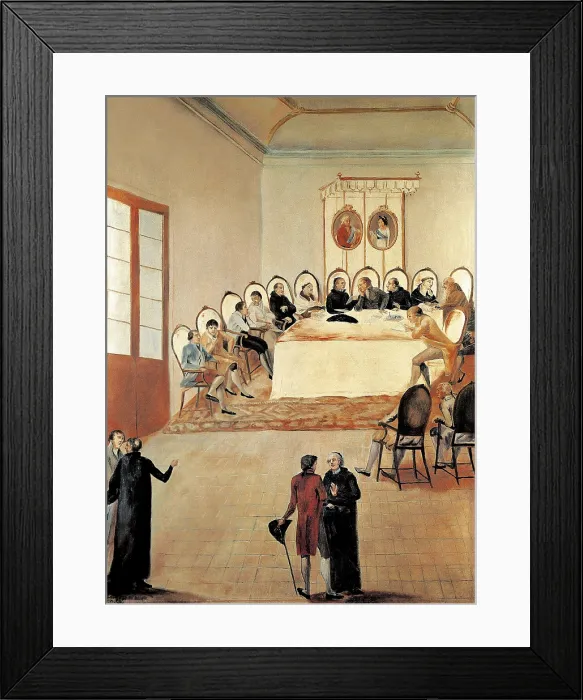 Framed Print : Spain. Peninsular War (1808-1814). Meeting of the Junta of Defence of Manresa (2nd July 1808). Oil on canvas. AISA / Everett Collection**US SALES ONLY**