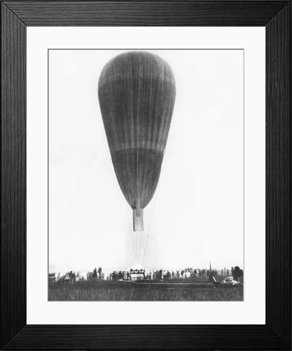 Framed Print : Hydrogen-filled balloon that lifted Auguste Piccard and Max Cosyns to the height of 53, 153 feet. August 18, 1932, at Dubendorf, Switzerland