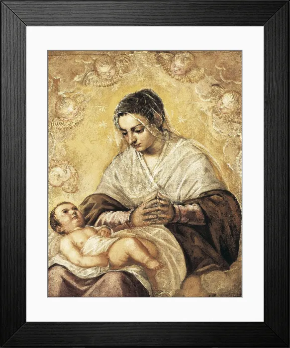 Framed Print : TINTORETTO, Jacopo Robusti, called Il (1518-1594). The Madonna of the Stars. mid. 16th c. Renaissance art. Cinquecento. Venetian school. Oil on canvas. UNITED STATES OF AMERICA