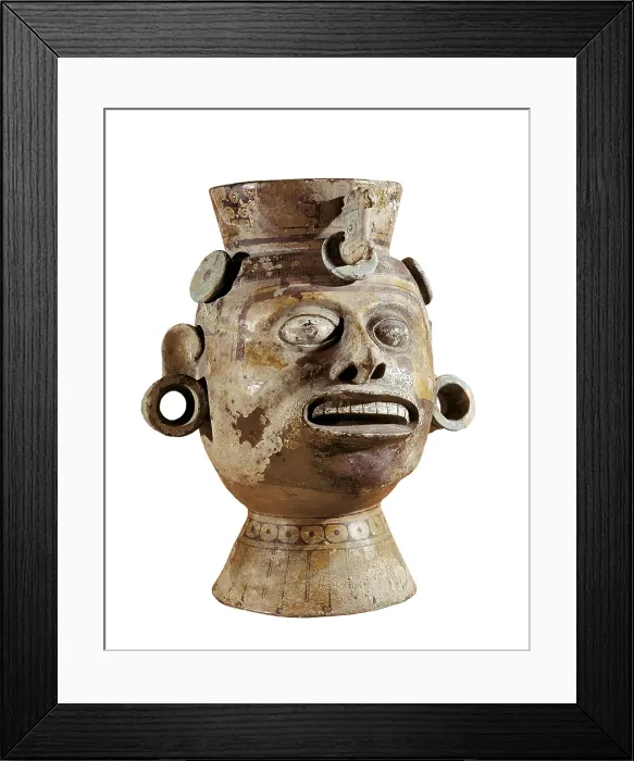 Framed Print : Anthropomorphic vase. ca. 800. Mixtec art. Terra-cotta. MEXICO. Mexico City. National Museum of Anthropology. AISA / Everett Collection**US SALES ONLY**