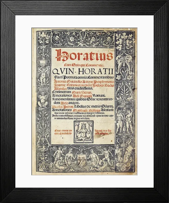 Framed Print : Horace, Quintus Horatius Flaccus (65-8 BC). Title page of an edition of Horatius poems. SPAIN. Madrid. National Library. AISA / Everett Collection**US SALES ONLY** Framed Print : Horace, Quintus Horatius Flaccus (65-8 BC). Title page of an edition of Horatius poems. SPAIN. Madrid. National Library. AISA / Everett Collection**US SALES ONLY**