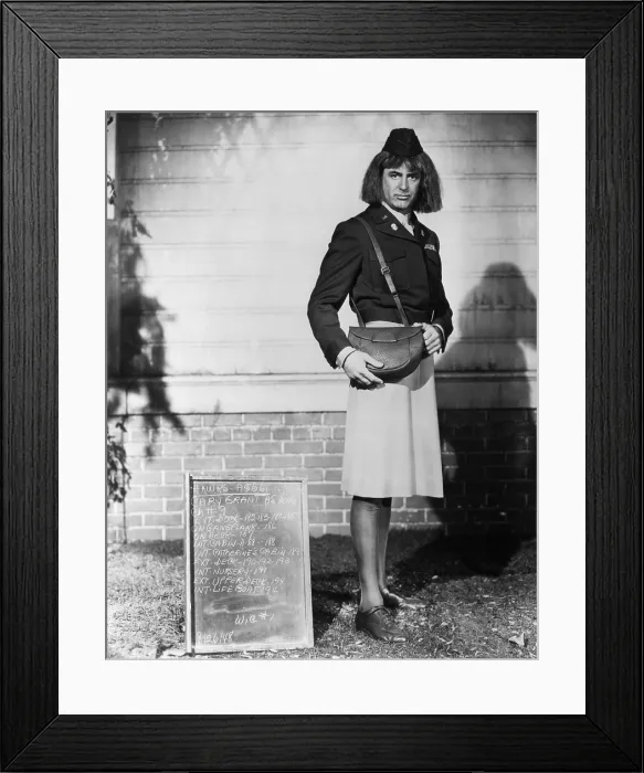 Framed Print : I WAS A MALE WAR BRIDE, Cary Grant, wardrobe test, 1949, TM and copyright 20th Century Fox Film Corp. All rights reserved  /  Courtesy: Everett Collection
