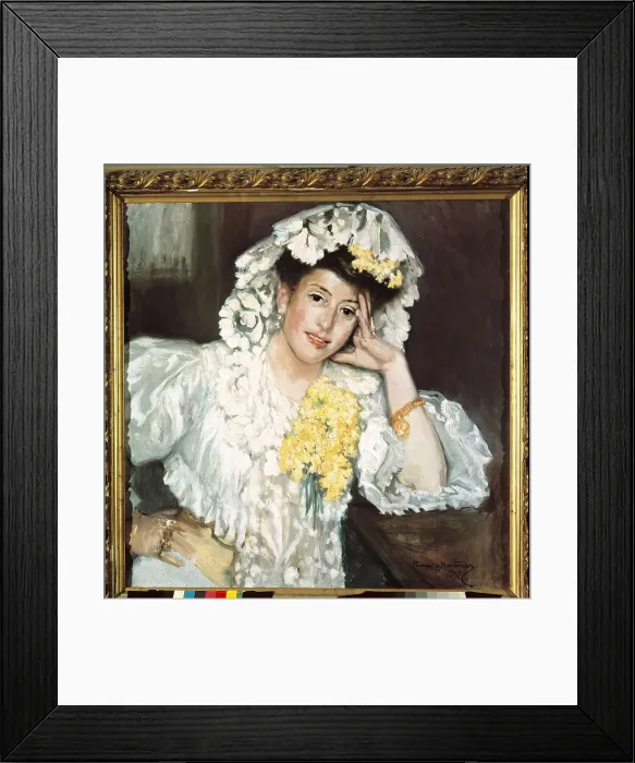 Framed Print : PINAZO MARTINEZ, Jos (1879-1933). Manola (Portrait of Doa Magdalena Mijanz). 1905. Oil on canvas. SPAIN. Valencia. San Pio V Fine Arts Museum