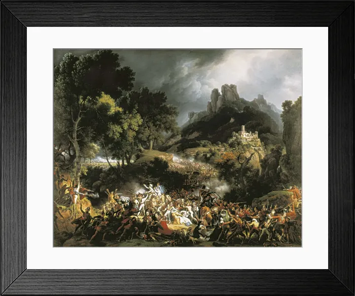 Framed Print : LEJEUNE, Louis-Franois, baron (1775-1848). Attack to the great convoy, near Salinas, in Vizcaya. 25th May 1812. SPAIN. VIZCAYA. Oil on canvas. FRANCE. Versailles