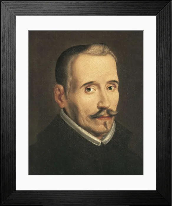 Framed Print : CAXES o CAJES, Eugenio (1577-1634); VEGA CARPIO, Flix Lope de (1562-1635). Anonymous portrait. School of Eugenio Caxes. Oil on canvas. SPAIN. Madrid. Lzaro Galdiano Foundation