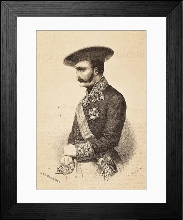 Framed Print : ZUMALACARREGUI, Toms (1788-1835). Spain. Peninsular War and First Carlist War. Toms Zumalacarregui. Engraving. SPAIN. Madrid. National Library