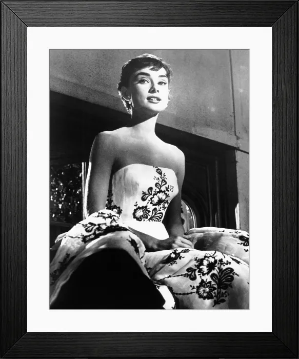 Framed Print : SABRINA, Audrey Hepburn, (in a Givenchy gown), 1954