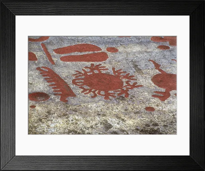 Framed Print : SWEDEN. Tanum. Fossum Rock. Solar symbol. Bronze Age. Cave; Petroglyph. AISA / Everett Collection**US SALES ONLY**
