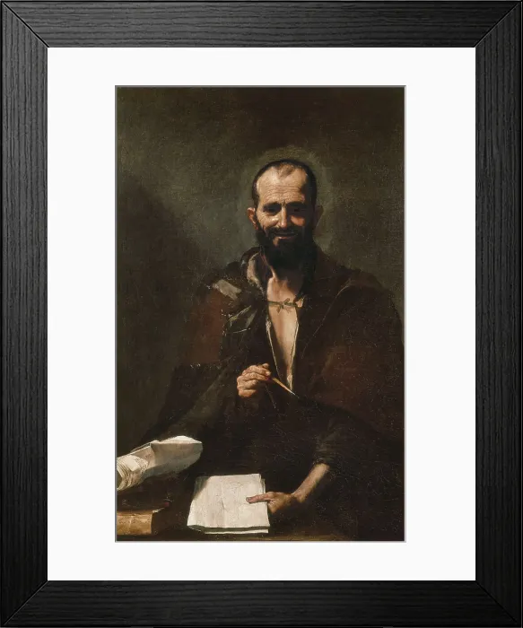 Framed Print : RIBERA, Jos (1588-1652). Democritus. 1630. Portrait. Work in the past known as 'Archimedes'. Baroque art. Oil on canvas. SPAIN. Madrid. Prado Museum