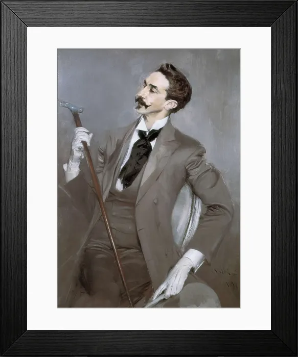 Framed Print : BOLDINI, Giovanni (1842-1931). Count Robert de Montesquiou (Le comte Robert de Montesquieu). 1897. Mr. Henri Pinard, under the name Count Robert de Montesquiou. Impressionism