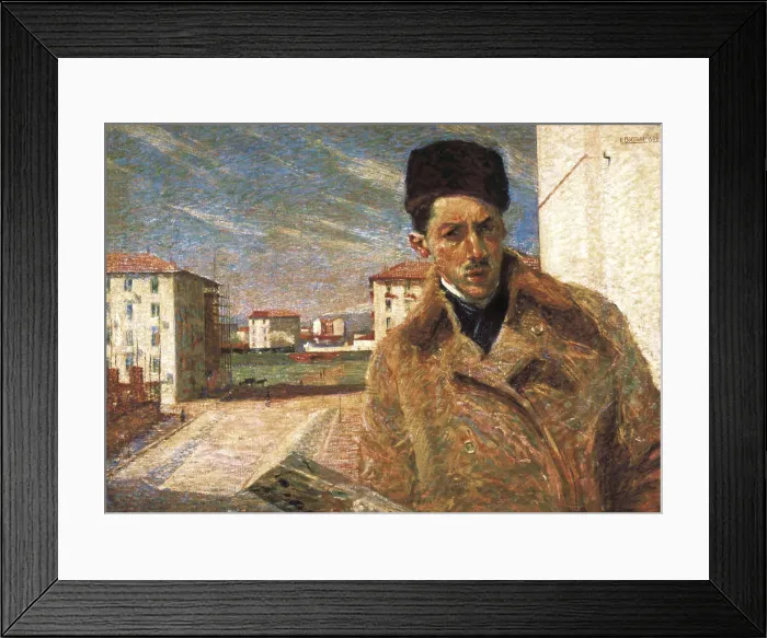 Framed Print : BOCCIONI, Umberto (1882-1916). Self-portrait. 1908. Oil on canvas. ITALY. Milan. Pinacotheca of Brera. AISA / Everett Collection**US SALES ONLY**